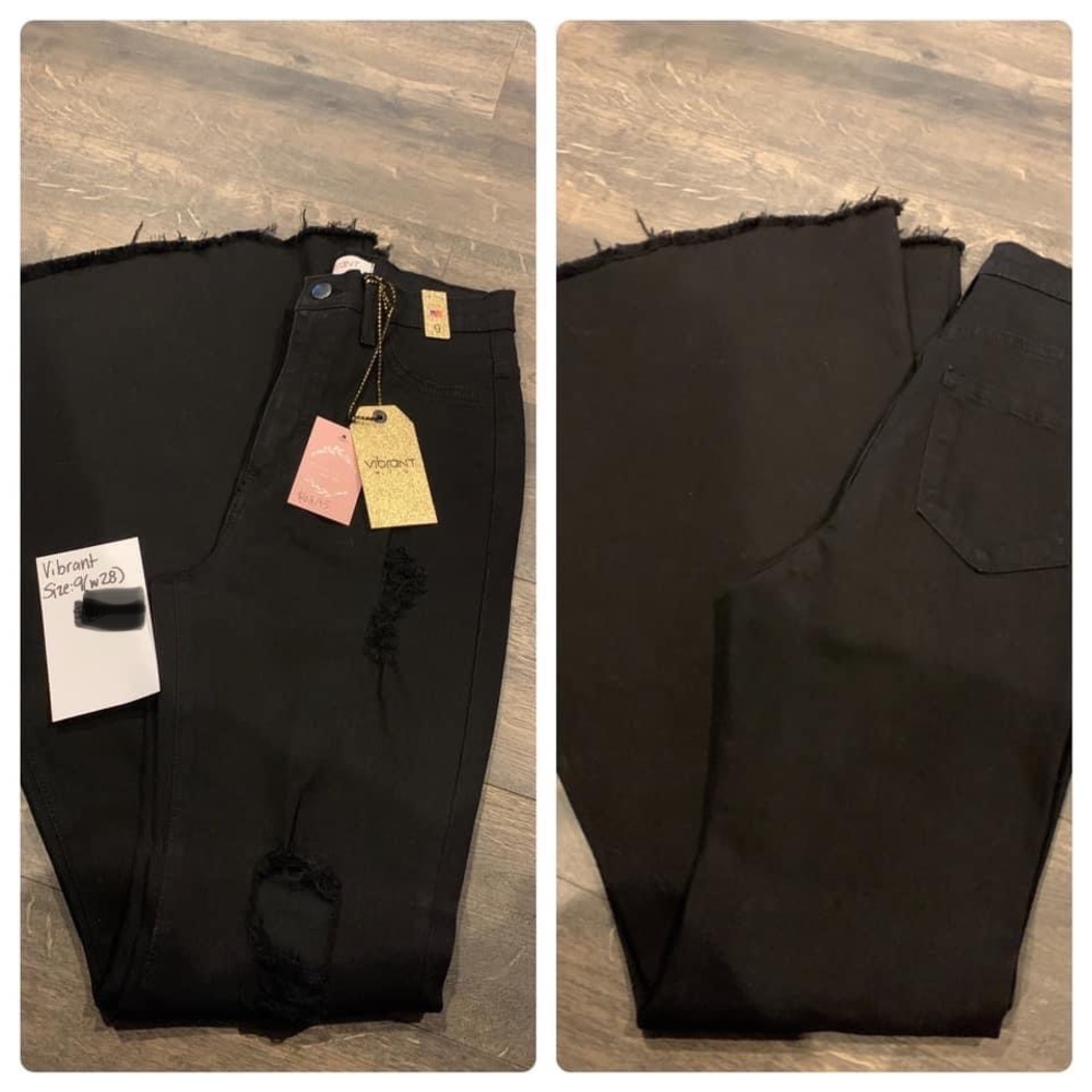 Vibrant Black Flare Jeans